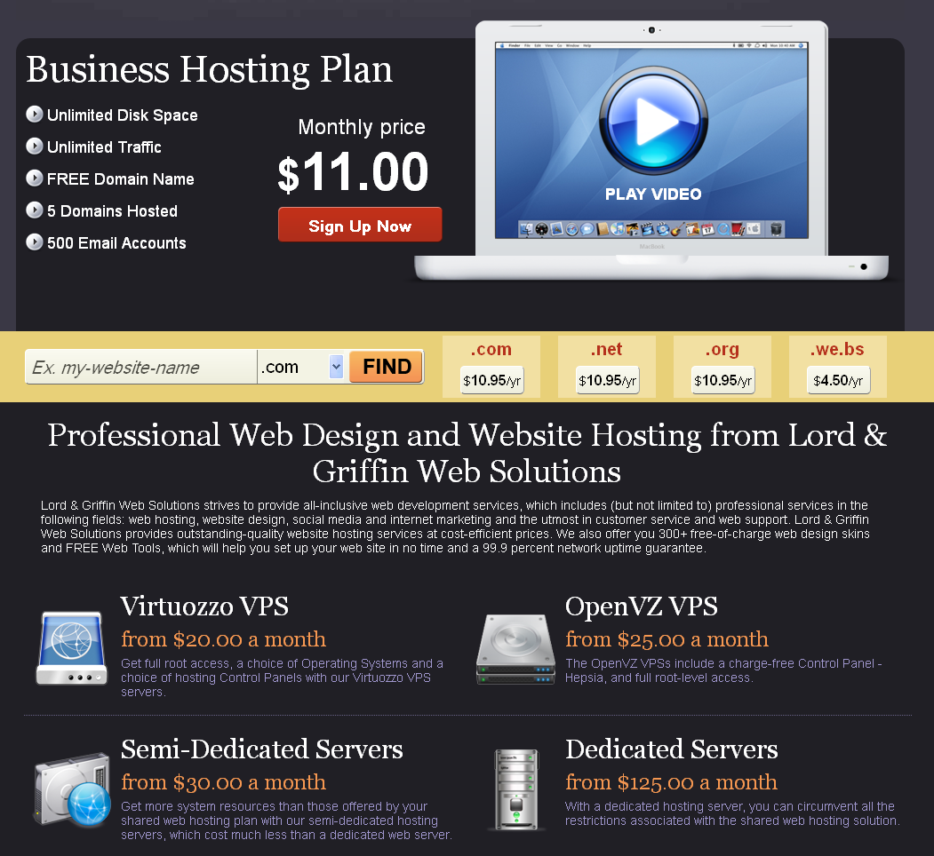 Lord Griffin IT Solutions E-Commerce Website- WordPress